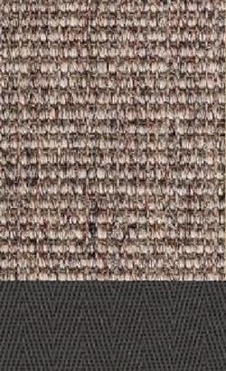 Sisal Salvador samt 087 tæppe med kantbånd i granit 045